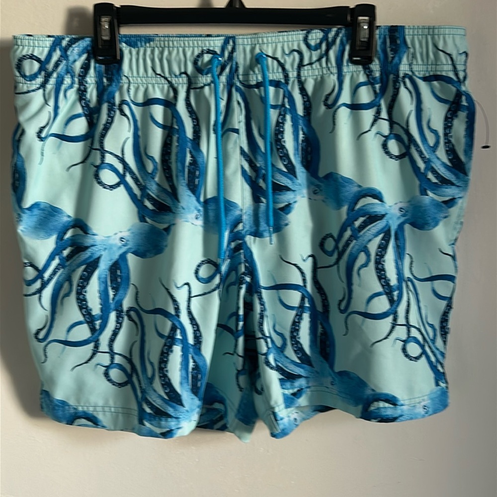 New without tags - George Men’s Octopus Sea Life Print Draw String Swim Trunks
